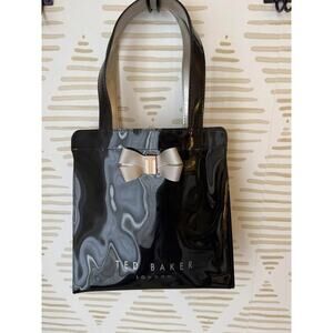 Ted Baker Black PVC Bow Tote Bag Purse